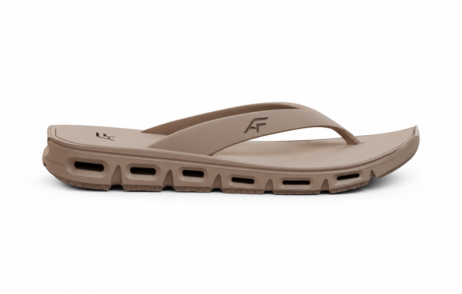 Havana Sand AeroFlip comfort flip-flops — side profile
